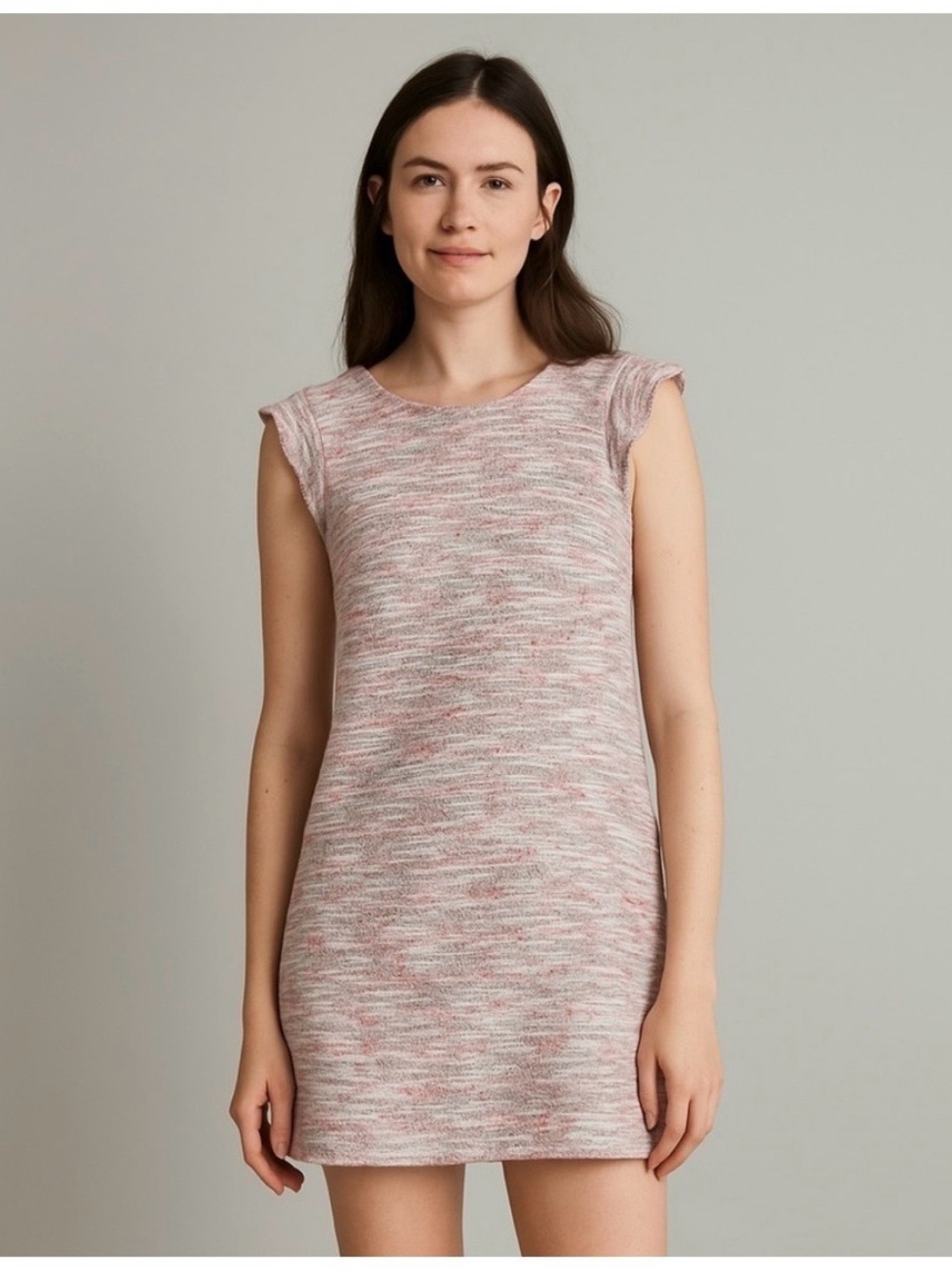 LOFT Flutter Sleeve Dress, Textured Fabric, Size 4